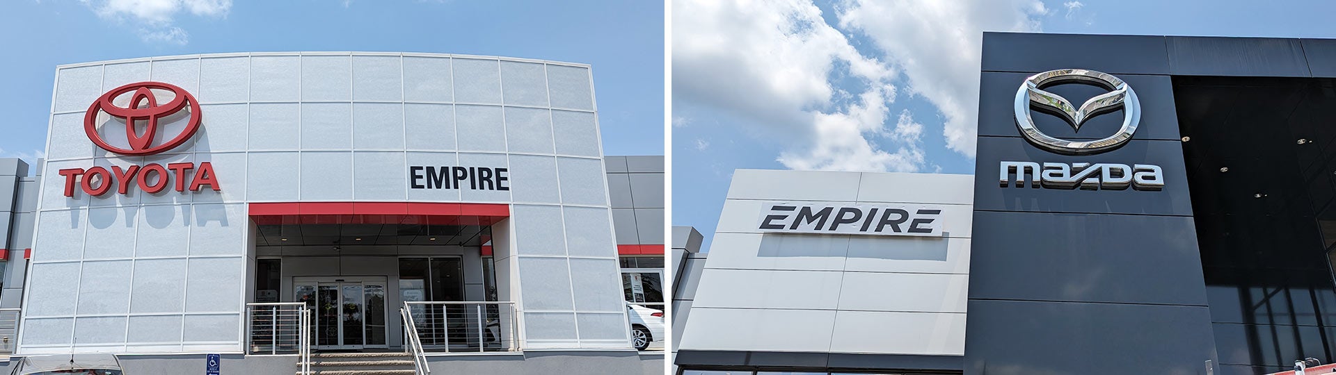 Store front of Empire Toyota of Green Brook & Empire Mazda of Green Brook